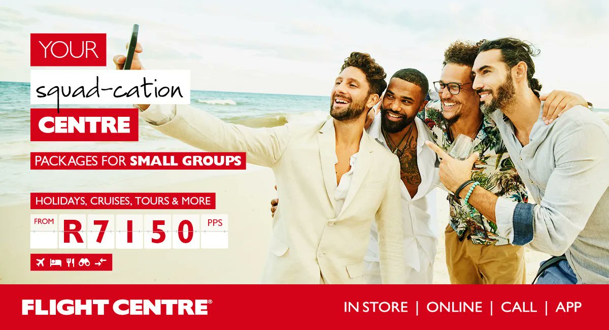 947's tweet photo. Take your travel plans out of the group chat!
@msizijames is turning 30🎉
@FlightCentreRSA want to celebrate with you & your friends on a squad-cation worth R20,000
Celebrating your birthday in June?
Enter > https://t.co/jHW8sQvAMO
#FlightCentreSA #Squadcation #BeenThereWithFC https://t.co/8gR4KssAmm