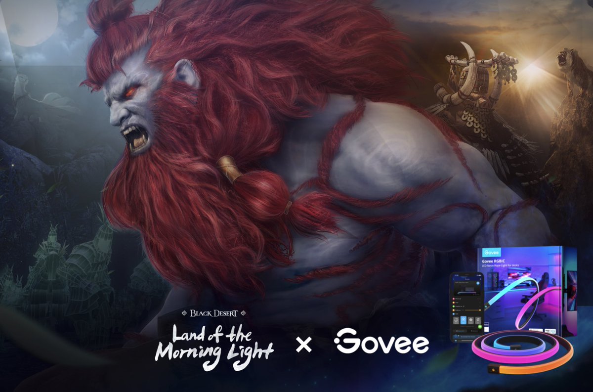 🎉#Giveaway - With the launch of <a href="/NewsBlackDesert/">Black Desert Online PC</a>'s Land of the Morning Light expansion, we're giving away 2 new Govee Neon Gaming Desk Rope Lights plus 5 game codes for The Black Desert Traveler Edition, which includes the base game!

⚔️ Like, Follow, and RT.
⚔️ Comment with