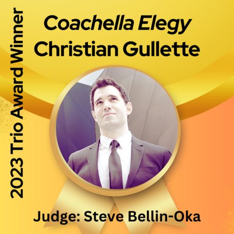 Exciting news!! My debut poetry collection COACHELLA ELEGY won the <a href="/triohousepress/">Trio House Press</a> Trio Award! Coming summer 2024! So much gratitude to <a href="/SteveBellinOka/">Steve Bellin-Oka</a> for selecting my book. I’m honored to have been among these finalists. Looking forward to working with everyone <a href="/triohousepress/">Trio House Press</a>