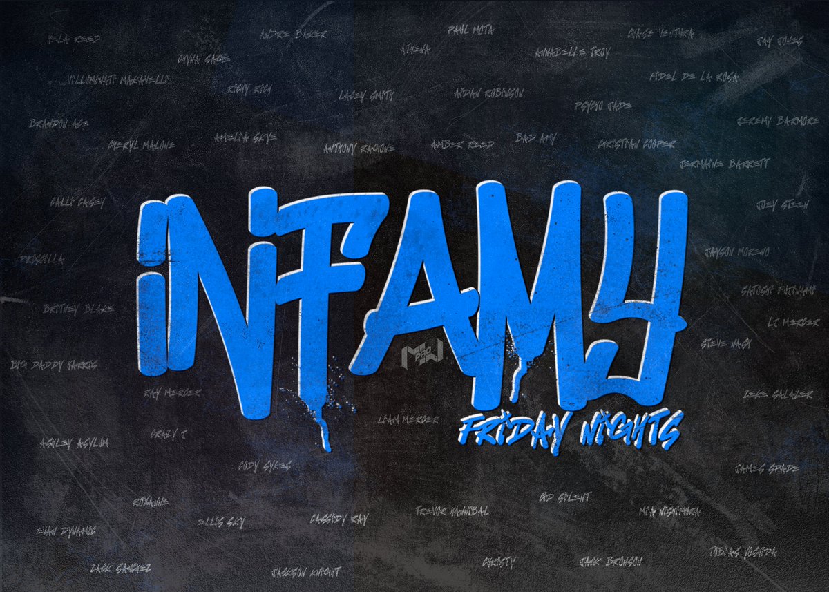 R3ALBRETT's tweet photo. As our run on Saturdays comes to a close, Adrenaline and given us many memories as we bid it fairwell. That opens the door to the NEW flagship show. 

iNFAMY Friday Nights!

Thats right, we are moving to Fridays!

#LiveIniNFAMY https://t.co/FXDycPyjRr