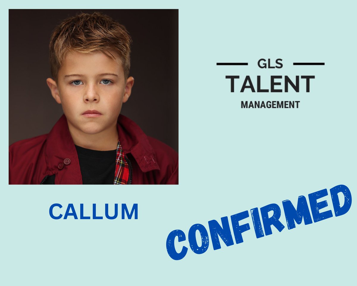 Finishing Wednesday with a confirmation for CALLUM! Thrilled for you. Well done! #glstm #booked #childactor #proudagent #spotlight #glstalentmanagement
