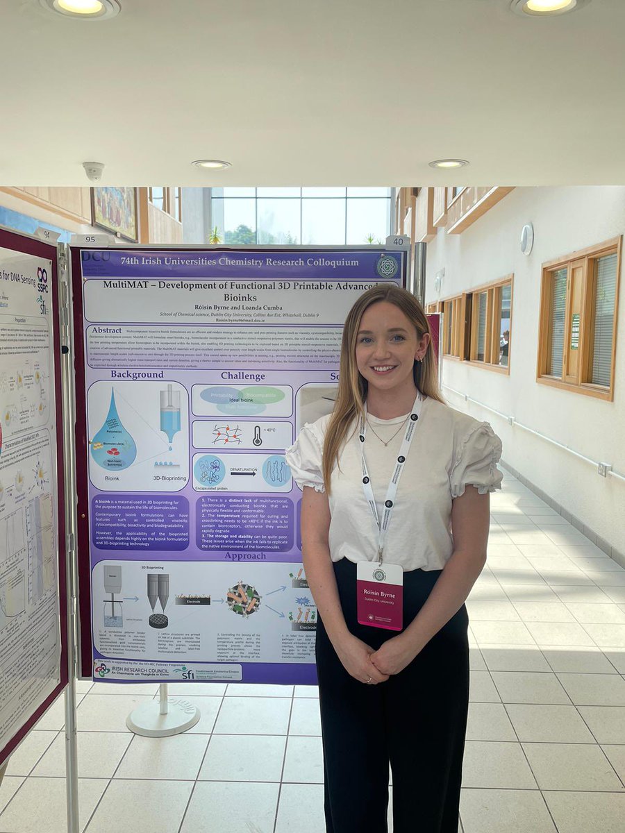 PGAC_DCU's tweet photo. Well done to our very own members of the PGAC @Caoilteor , @Roisin__Byrne  and @Ryanm3_ on presenting their smashing posters at the 74th Chemistry colloqium in @sbcsgalway ! 
Bualadh Bos 👏🏻 https://t.co/UtA5miiK6C
