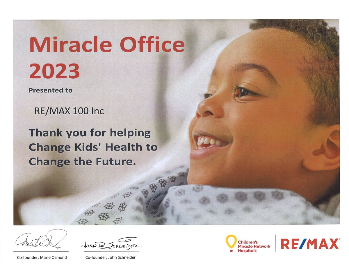 We're incredibly proud to be a part of the Children's Miracle Network, and when you buy or sell with us, we contribute to kids' health with every single closing!  Over time, our office has contributed $320,280!!! #cmnhospitals