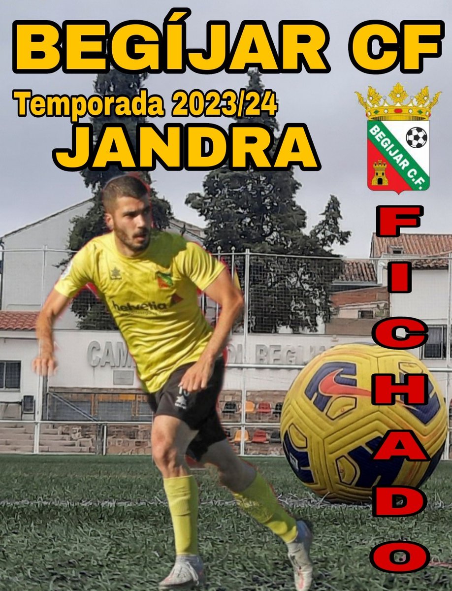 📍FICHAJE 📍 

Álvaro Jandra 

Séptima incorporación.

Jugador rápido, con mucha llegada y gol. Gran golpeo a balón parado. 

Ha jugado este año en DH con el Martos y regresa para disputar la sexta temporada en su club.

Enhorabuena por volver a tu casa

 <a href="/AlvaroJJ7/">Alvaro Jandra</a> ‼️

💛🖤