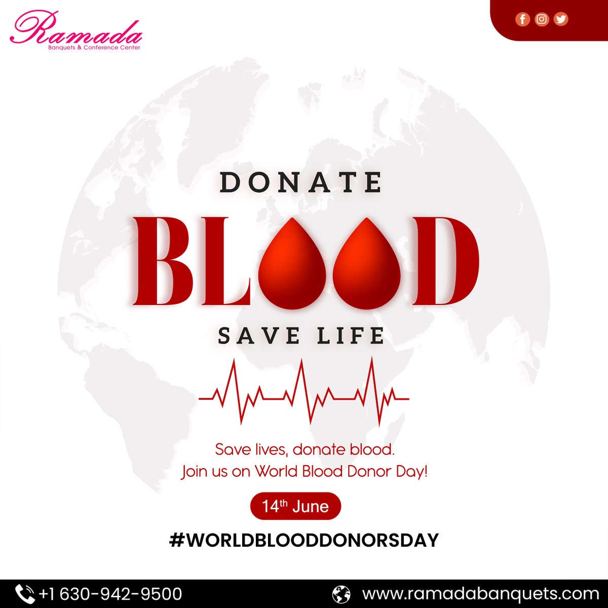 RamadaBanquets's tweet photo. Save lives, donate blood. World Blood Donor Day!
Be a hero, give blood. World Blood Donor Day! 💪
#BloodDonation #WorldBloodDonorDay #RamadaBanquets #poweredbycts https://t.co/8szHXa4leu