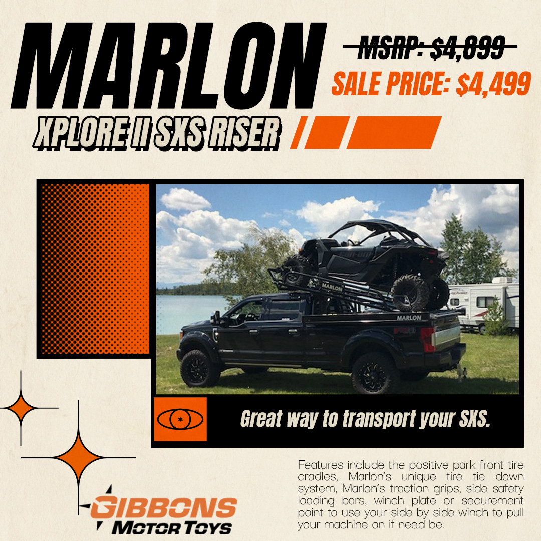 GibbonsMotorToy's tweet photo. 📣 Save $400 on this incredible 2023 Marlon Xplore II SXS Riser! 🚀 https://t.co/EtvAKFZiLi