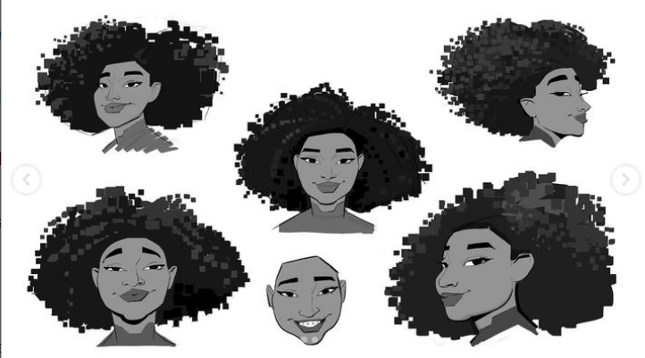 KrystaIHuntress's tweet photo. Her pixel fro is so iconic and it didn't even make it into the movie https://t.co/4jZCF3b7XF