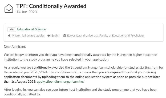 busegursoyelt's tweet photo. Just got accepted to the Educational Science Master program with Stipendium Hungaricum Scholarship at @ELTE_UNI ! 🎓 Deeply grateful to my university and professors for their  support throughout my journey.I am eagerly awaiting to receive my diploma.
@MEFuniversitesi https://t.co/5r2ZaqbGrR