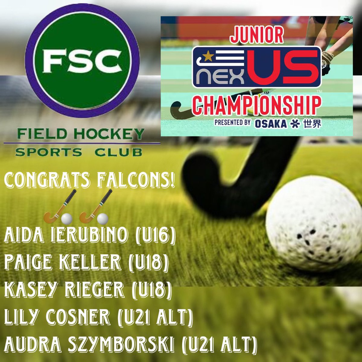 Congratulations to our FSC athletes who have been selected to compete at USA Field Hockey's NEXUS Championships in June! We are proud of ALL our athletes who spent their weekends training with USAFH this spring! This family 🥰