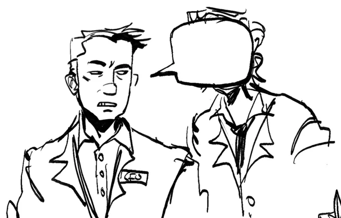 @amess_art i totally would but like. i hate looking at nb's face for extended periods of time so if i did his face would have to be comedically obscured in every drawing like so 