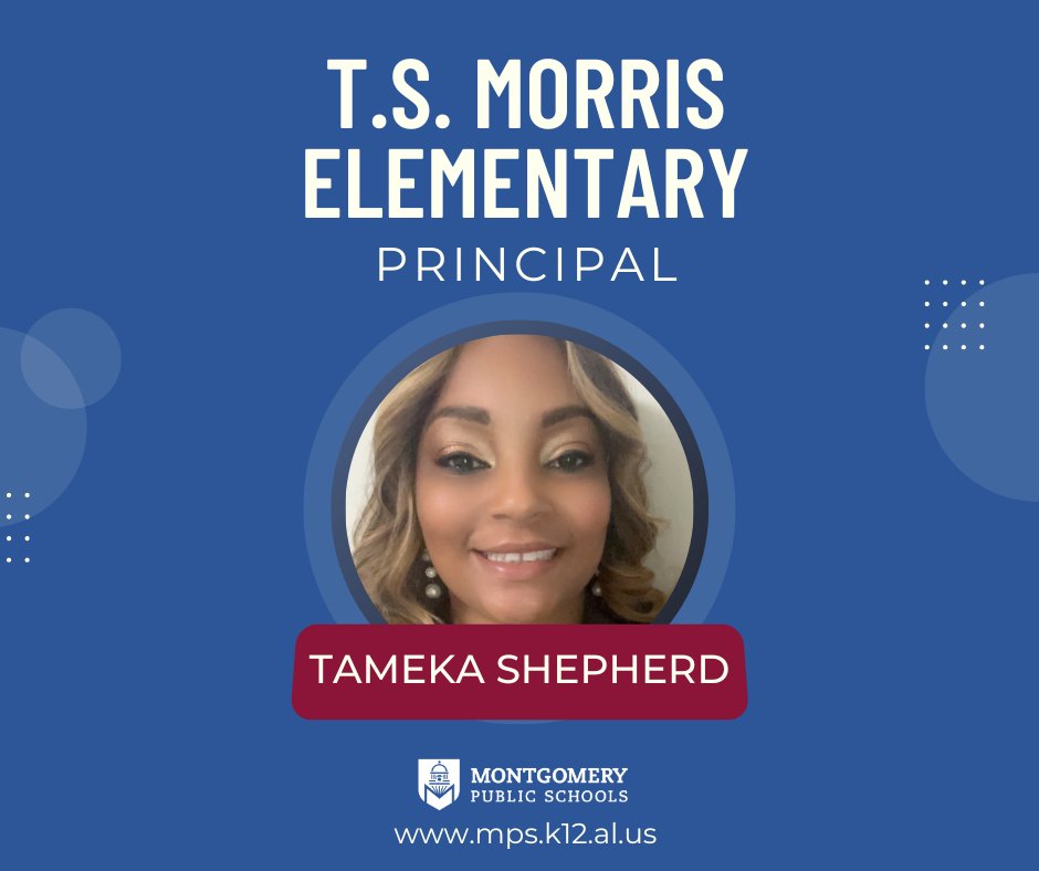 We're excited to announce the new principal of T.S. Morris Elementary, Tameka Shepherd!