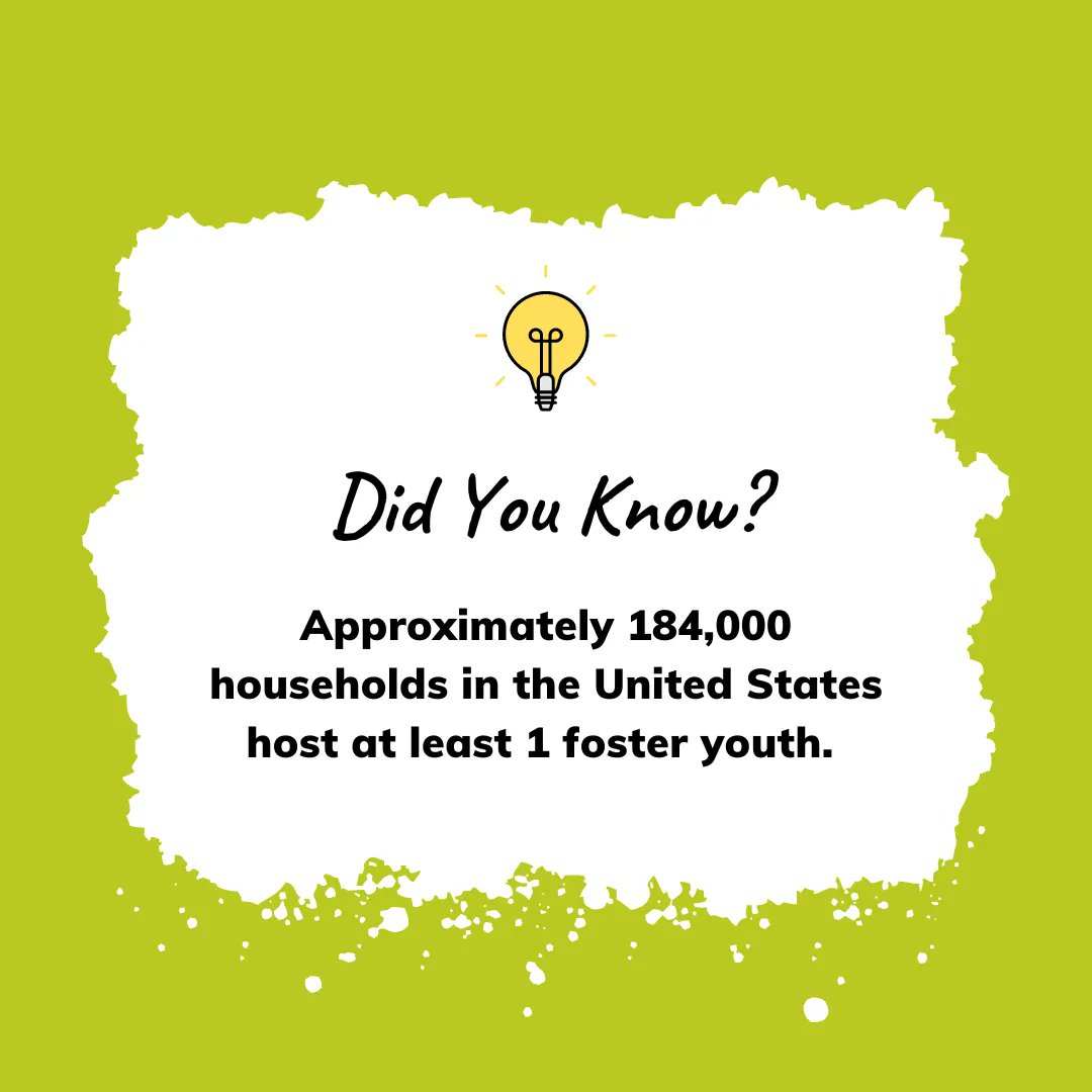 🚨Approximately 184,000 households in the United States are home to at least 1 foster youth.
*
*
*
#FosterYouth #AgingOut #FosterCareSystem #Community #Support #LifeSkills #NecessarySkills #FelixOrganization #Family #FelixFamily #Fun #DidYouKnow #WednesdayWisdom #FosterFacts