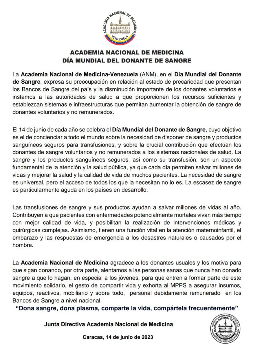 Academia Nacional de Medicina de Venezuela tweet media