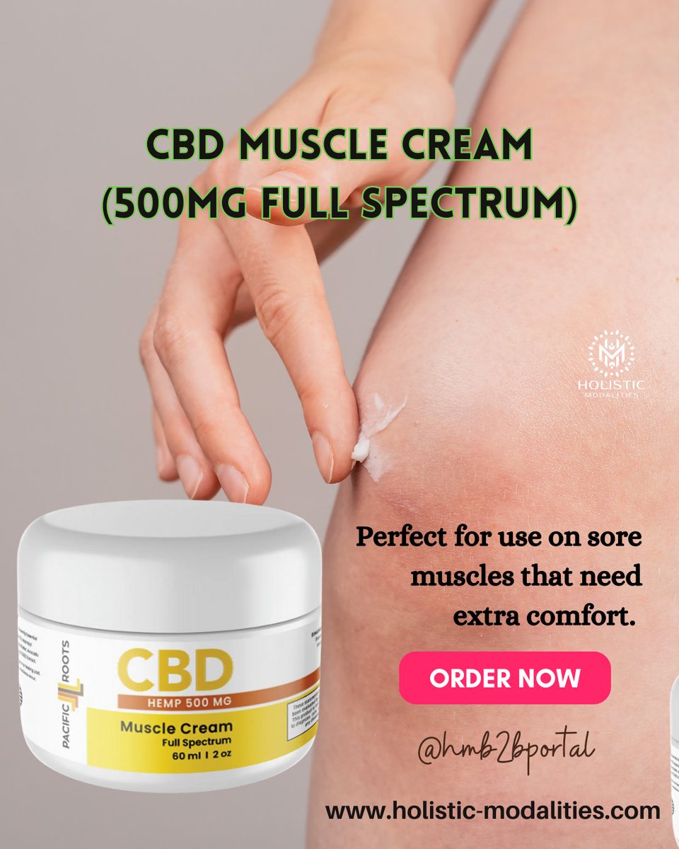 Experience the power of Pacific Roots 500mg full spectrum CBD muscle cream! This non-greasy, moisturizing rub delivers the coveted 'entourage effect' by combining a rich profile of cannabinoids, flavonoids, and terpenes.  
 #cbdcream #musclerelief #entourageeffect #cannabinoids