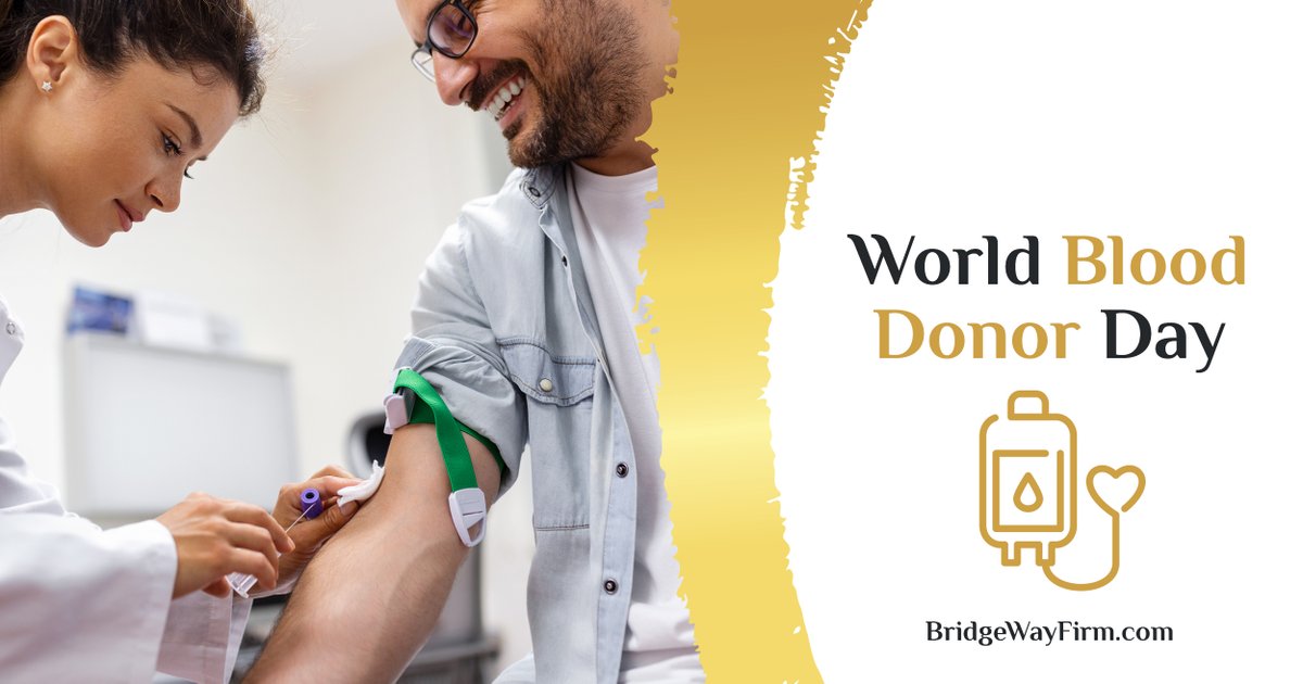 BridgeWayFirm's tweet photo. Today is World Blood Donor Day! You don’t need to be a U.S. citizen to donate blood; acceptable forms of identification include a passport, U.S. driver’s license, or green card. Learn more and find a drive near you. https://t.co/mhcUkUBSpr 
#WorldBloodDonorDay #GiveBlood https://t.co/zjFRkqH3lK
