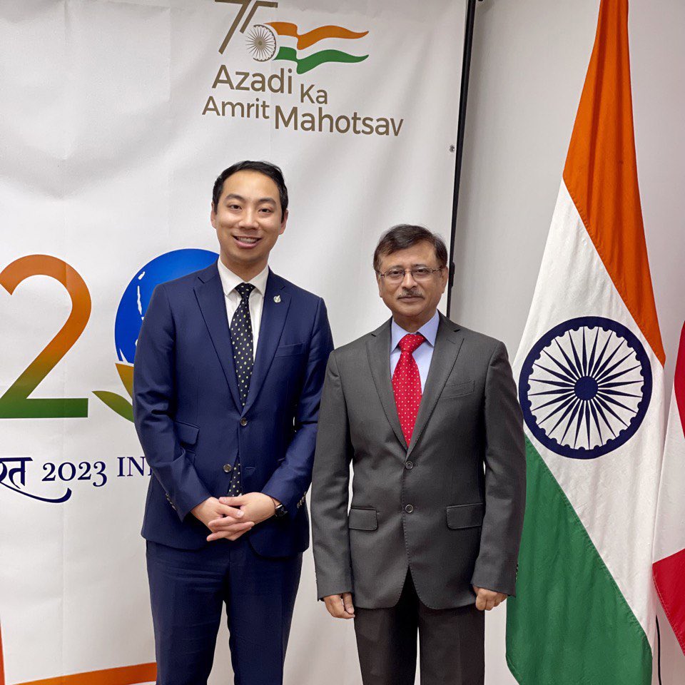 KevinVuongxMP's tweet image. Great to catch up with H.E. Sanjay Kumar Verma, High Commissioner @HCI_Ottawa, to follow up on his visit to our #SpadinaFortYork community.

Ours is a relationship we must strengthen as 🇨🇦 moves on the Indo-Pacific Strategy. As a fellow democracy, 🇮🇳 is a partner we can work with…