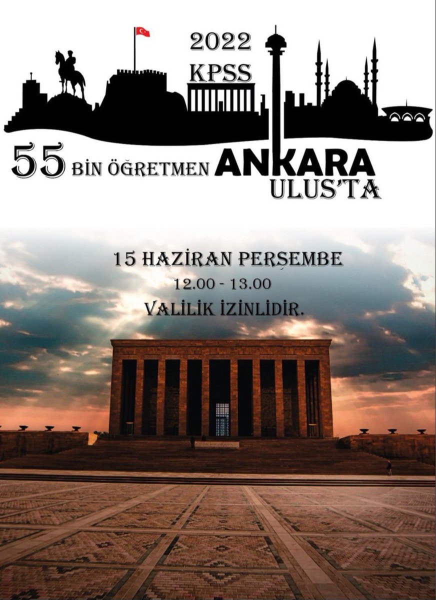Yarın 12:00- 13:00
Ankara Ulus'ta valilik izinli atanmayan öğretmenlerimiz Türkiye'nin her yerinden CB sn <a href="/RTErdogan/">Recep Tayyip Erdoğan</a> ve s.n. Bakan <a href="/Yusuf__Tekin/">Yusuf Tekin</a> e ana sütü gibi hakları atamalarını hatırlatmak için geliyorlar.
Devletimiz yalnız olmadıklarını gösterecektir
#Ulusta55BinÖğretmen