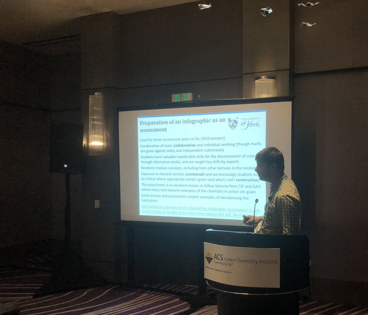 From a student- “Just wanted to say how much I enjoyed the infographic assessment. It was a nice chance to be able to be a bit more creative but still “do chemistry”.  #GCandE