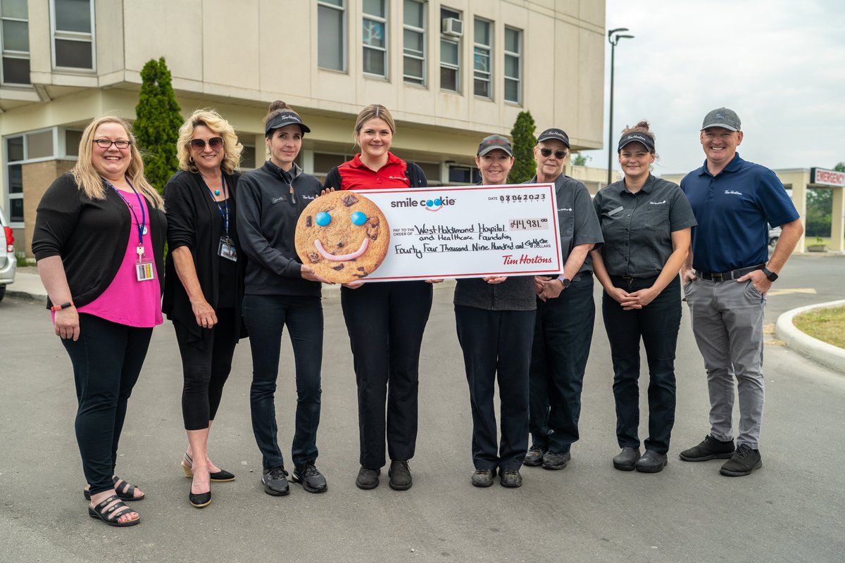 WHGH_Hospital's tweet photo. The 2023 Tim Hortons’ Smile Cookie campaign raised a record-breaking $44,981 for the West Haldimand Hospital and Healthcare Foundation!

Learn more here: https://t.co/ZTNoxNpMuq https://t.co/2wWUM3Jf7h