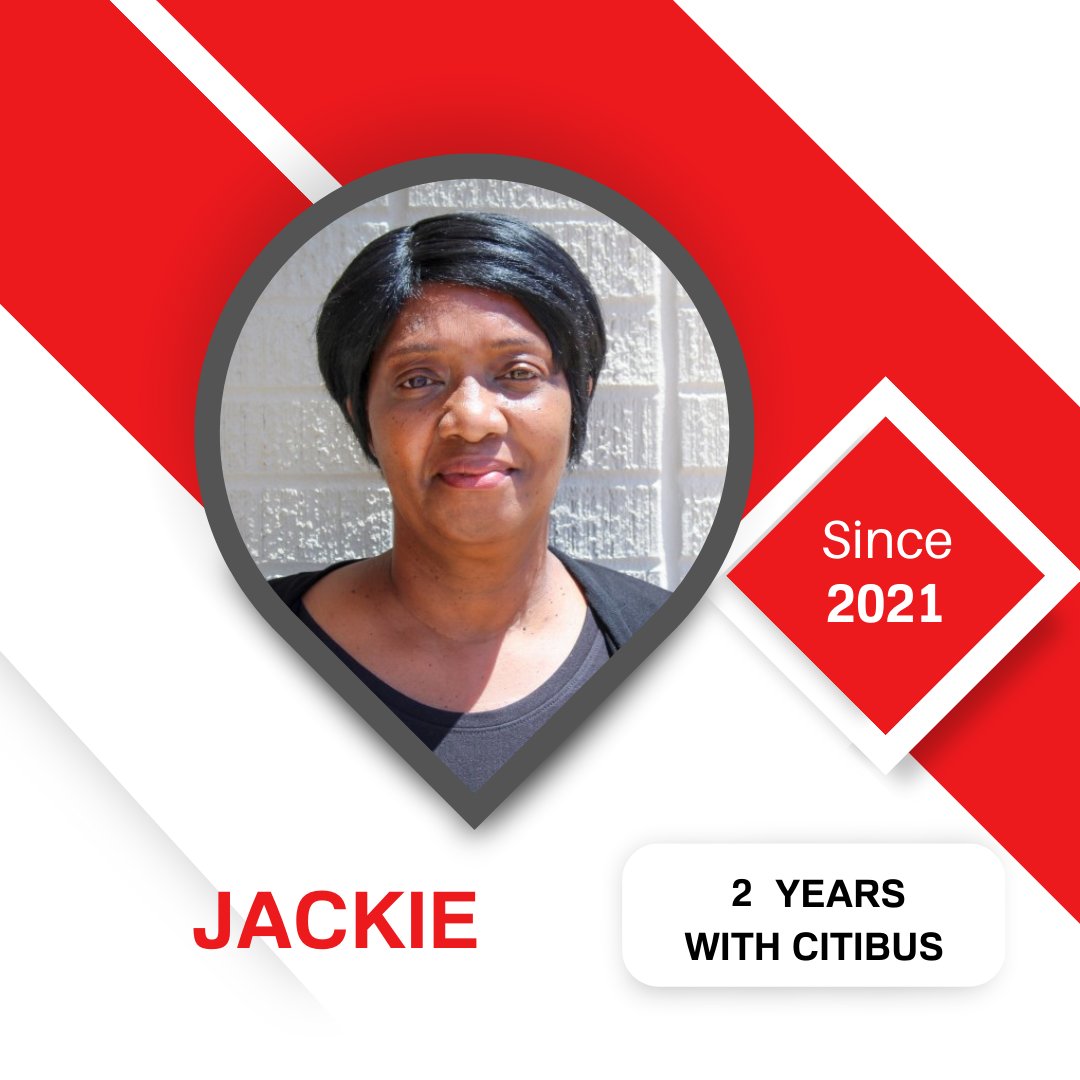 CitibusLubbock's tweet photo. We would like to give a shoutout to Jackie to celebrate 2 years with Citibus! We appreciate all that she does and for her loyalty to Citibus. Thank you Jackie!
#CitibusLubbock #Lubbocktx #publictransportation #TexasTech https://t.co/XwtSZYwuiR