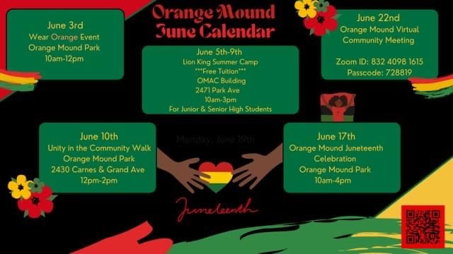 Check out the Orange Mound June Calendar!