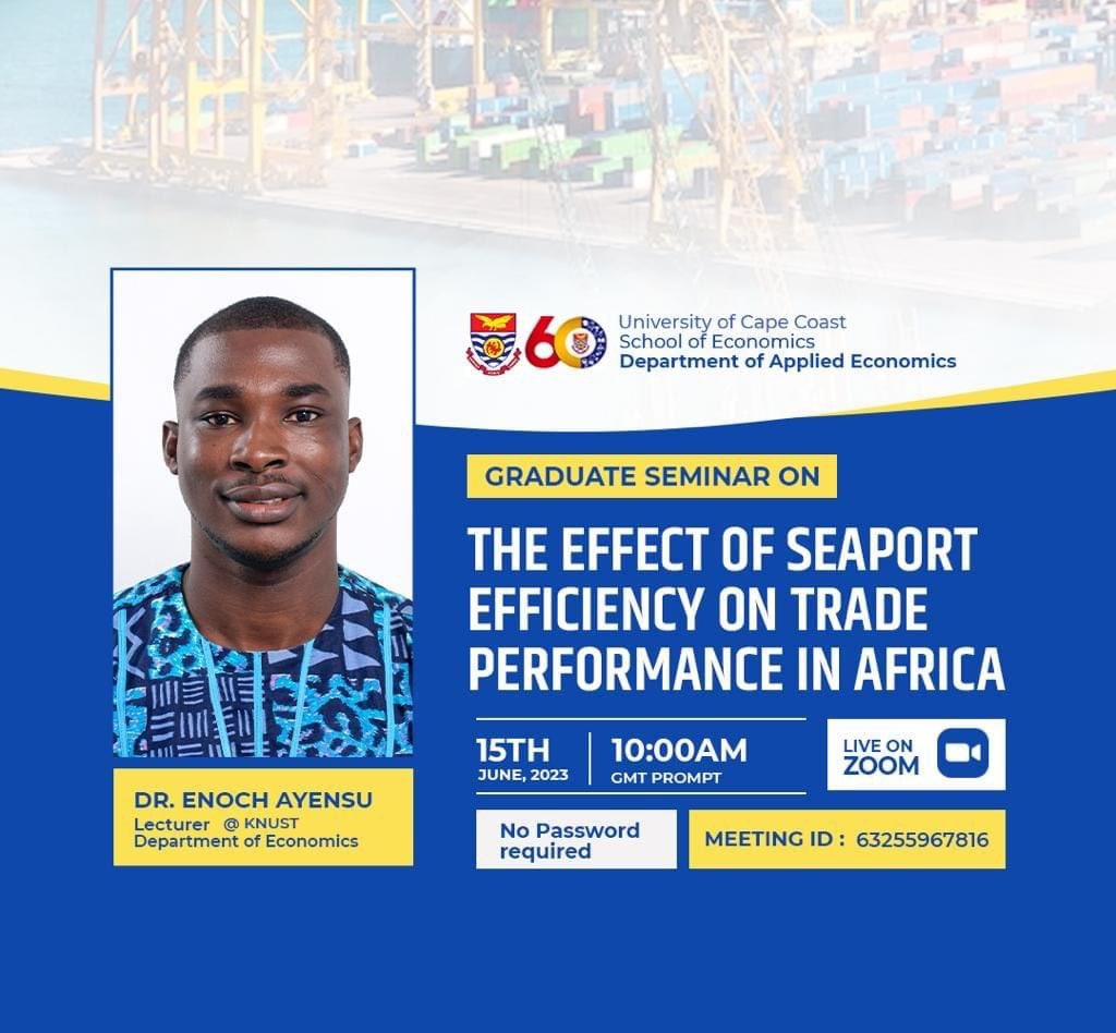 Do you wonder how activities at the seaport (harbours) affect the trade relationships between countries?
Do join this conversation tomorrow,  15th June 2023 at 10am UTC via the #Zoom with the ID 63255967816.
Please remember, you need no password to join.#blueeconomy #seaport