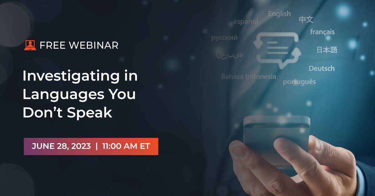 Have you ever needed critical information from a document in a language you don’t know? Conducting investigations in other languages is a skill — and you can learn it in this session presented by <a href="/SayariLabs/">Sayari</a>. 

Register today: bit.ly/42spObb

#FinancialCrime #FinCrime