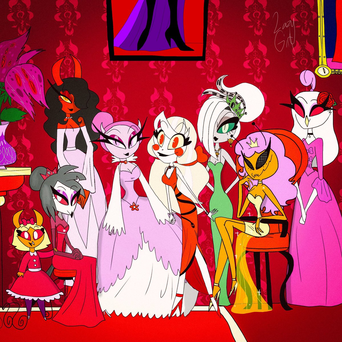 Hell’s princesses. #HazbinHotelFanart #HelluvaBossFanart #HHOC #HazbinHoteloc #HelluvaBossOc