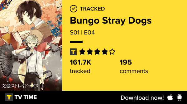 almorohen14's tweet photo. I've just watched episode S01 | E04 of Bungo Stray Dogs! https://t.co/2jmraknl9B #tvtime https://t.co/GKF5zeXPAI