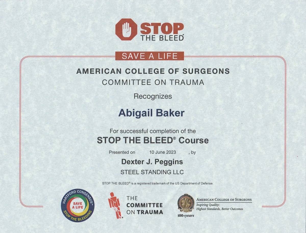 So thankful to the <a href="/AmCollSurgeons/">American College of Surgeons</a> for pushing forward #stopthebleed training. We all learned so much about improving the care of injured patients before, during, and after hospitalization. #SafetyFirst