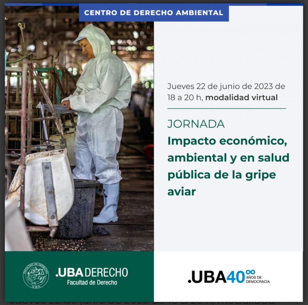 Impacto económico, ambiental y en salud pública de la gripe aviar

Jueves 22 de junio de 2023 de 18 a 20 h, modalidad virtual

Expositora: 

Ximena Melon, Directora Nacional de Sanidad Animal (Senasa)

Inscripción: docs.google.com/forms/d/e/1FAI…