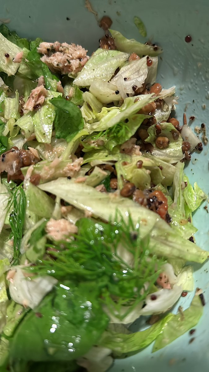 frknmtl's tweet photo. Yeşillikleri elle parçala at
Ekşi mix salata
Ton balığı https://t.co/NY2KztfRWx