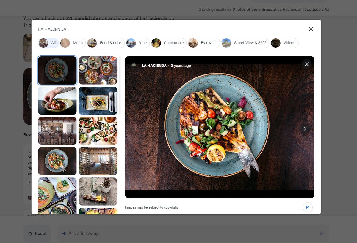 glenngabe's tweet image. Yep, I&apos;m seeing SGE pull in Google reviews and photos from Business Profiles. If you focus on travel (or local in general), a big heads-up to check out the new SGE functionality just announced: