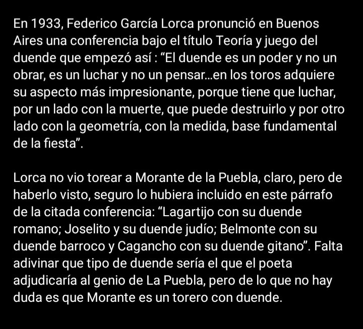 Teoría y juego del duende... 
#Tauromaquia ❤️
 #GarcíaLorca
#PacoMarch #CapotesPatato