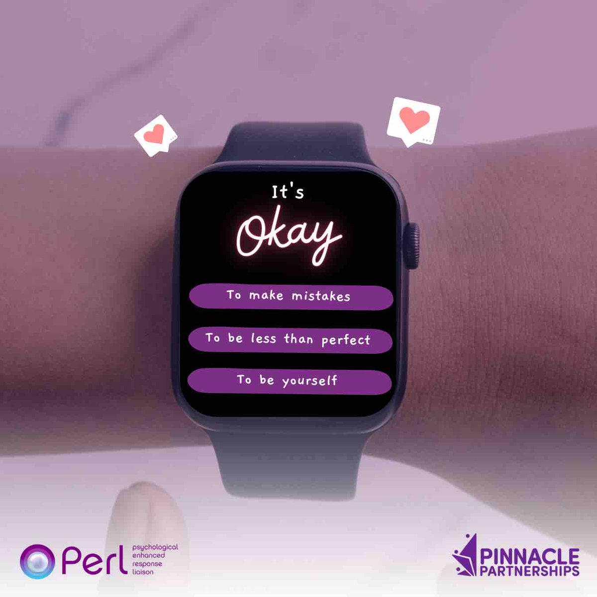 2:00pm on a Wednesday calls for a pick me up. A PERL pick me up to be exact. In a world that often demands perfection, remember that it’s okay to make mistakes and it’s okay to be yourself.  🌟💙