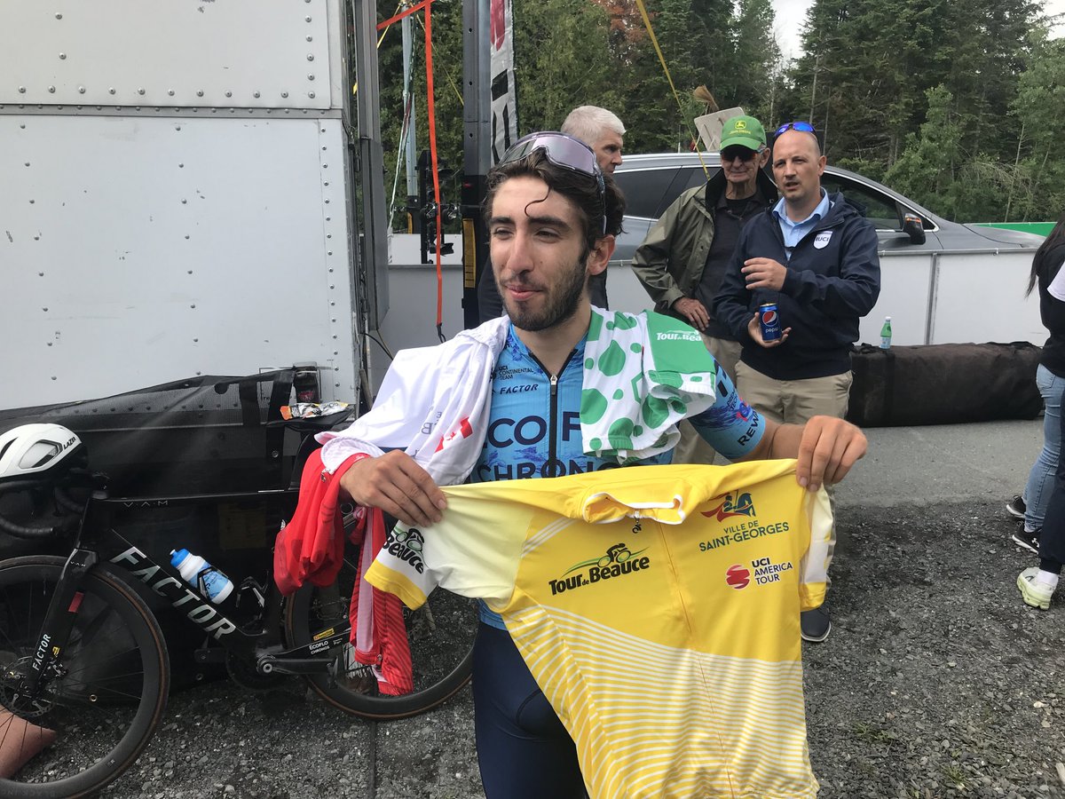 All four jerseys for Matisse Julien after Stage 1 #tourdeBeauce