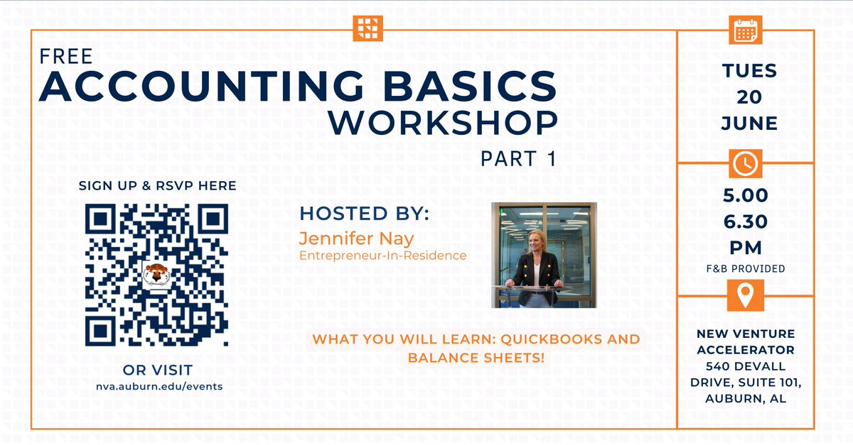 Free Business Workshop for more information, visit nva.auburn.edu/events/