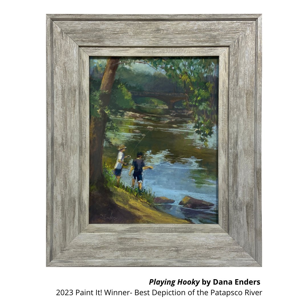 We are pleased to announce the Paint It! Ellicott City prize for the Best Depiction of the Patapsco River goes to Playing Hooky by Dana Enders. 

Learn more about Paint It! Ellicott City here: hocoarts.org/explore/learn-…

#patapsco
