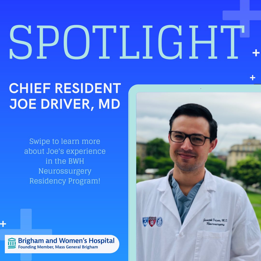 BWHNeurosurgery's tweet photo. Learn more about one of our chief residents, @josephdriverMD, and his experience the past 7 years in our @BWHNeurosurgery residency program! 👨🏻‍🎓 https://t.co/baxgtopo7k