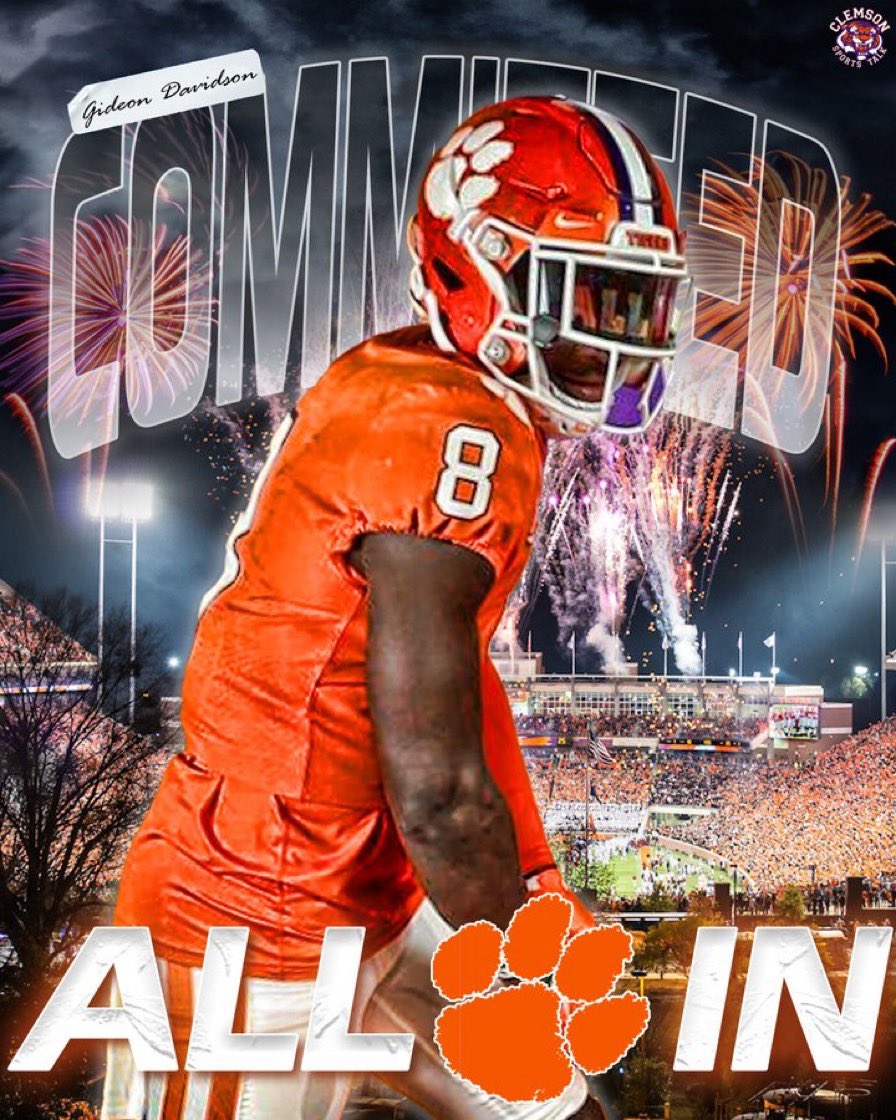 Thank you Clemson for believing in me. #2025class