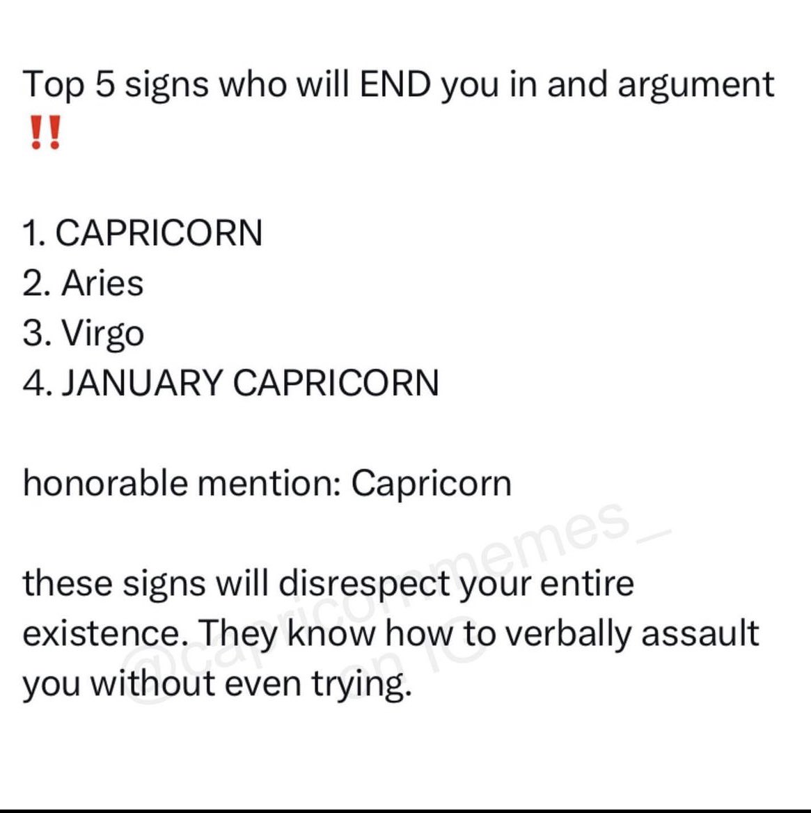maiyabooo's tweet photo. That’s why us Capricorns ♑️ don’t even like to argue we will end you in a quick sec tbh https://t.co/Scz0mxDF9k