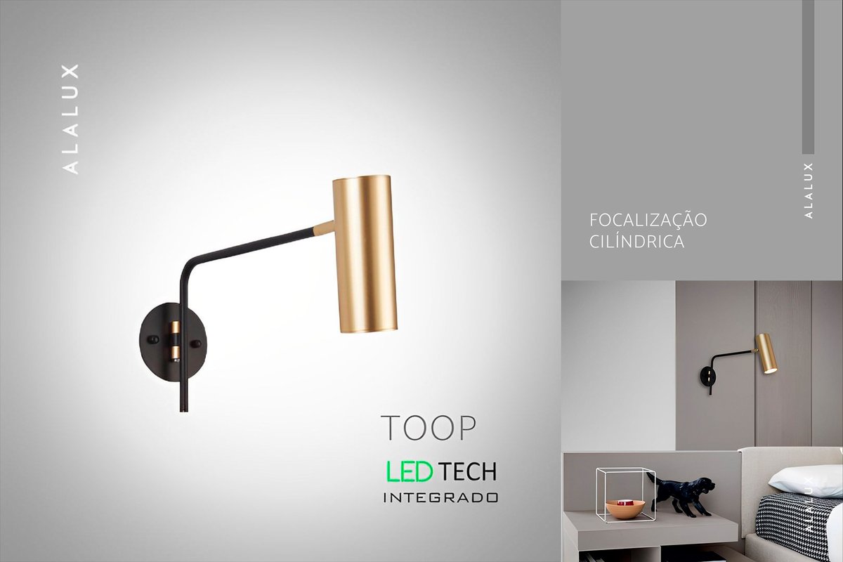 alalux's tweet image. Toop  é uma arandela que, com LED Integrado, design cilíndrico ajustável e focalização única, irá iluminar e realçar o ambiente com luxo e requinte. 

Encomende o seu Toop no nosso Whatsapp:
+55 31 2112 1100

#Alalux #Design2023 #Toop #Lançamento2023 #Conceito #AlaluxVirtual