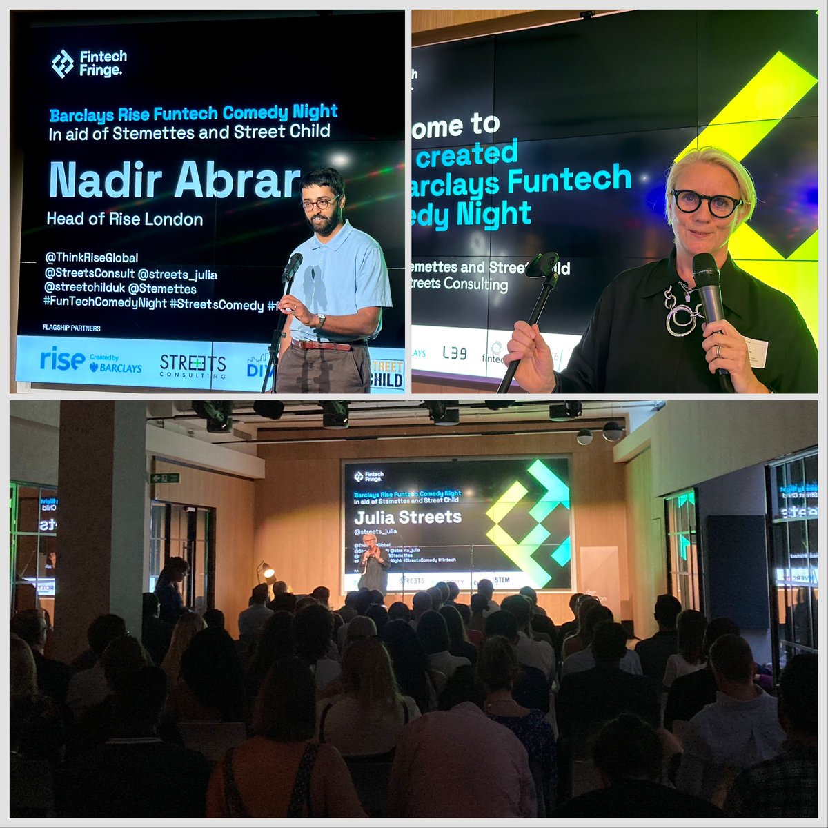 Streets Consulting (@streetsconsult) on Twitter photo Curtains up & full house for our #FunTechComedyNight - @ThinkRiseGlobal’s Nadir Abrar welcomes guests for an evening of comedy in collaboration with <a href="/divercitypod/">DiverCity® Podcast</a> <a href="/fintechfringe/">Fintech Fringe</a> in aid of <a href="/streetchilduk/">Street Child</a> <a href="/Stemettes/">Stemettes ® ♥★#●+</a>. MC’d by <a href="/streets_julia/">Julia Streets</a> at <a href="/LDNTechWeek/">London Tech Week</a> #LTW23
#StreetsComedy Curtains up & full house for our #FunTechComedyNight - @ThinkRiseGlobal’s Nadir Abrar welcomes guests for an evening of comedy in collaboration with <a href="/divercitypod/">DiverCity® Podcast</a> <a href="/fintechfringe/">Fintech Fringe</a> in aid of <a href="/streetchilduk/">Street Child</a> <a href="/Stemettes/">Stemettes ® ♥★#●+</a>. MC’d by <a href="/streets_julia/">Julia Streets</a> at <a href="/LDNTechWeek/">London Tech Week</a> #LTW23
#StreetsComedy