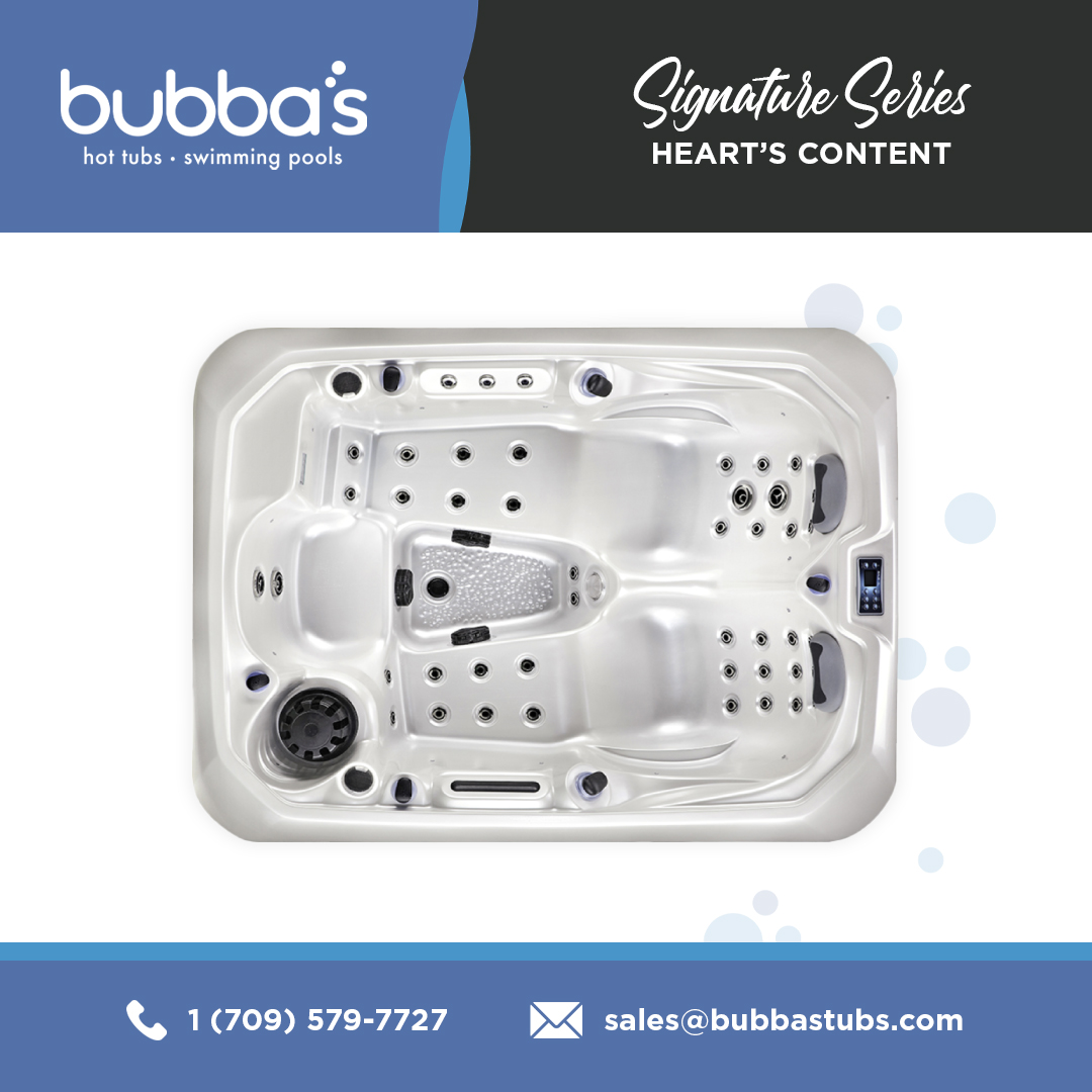 FALL IN LOVE WITH BUBBAS SIGNATURE SERIES HOT TUBS! ❤️
Our Heart's Content model features: 
🔹 3 Person Seating
🔹 Lounger
🔹 LED Underwater Lights
🔹 43 Jets
Learn more about Bubba's Signature Series at bubbastubs.com/.../signature.…
—
#hottubs #signatureseries #newfoundland #bubbas