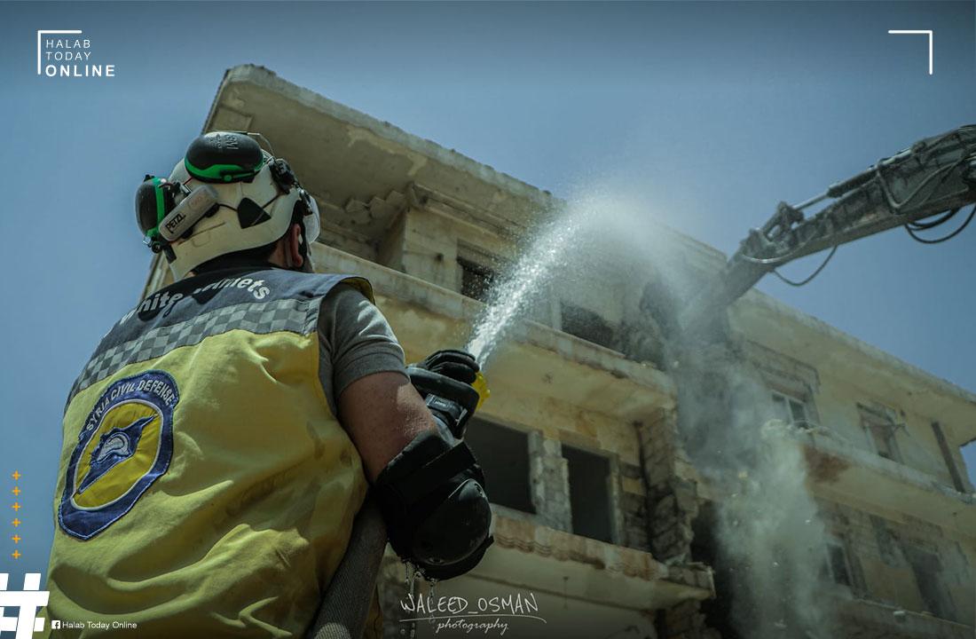 استمرار عمليات هدم وإزالة المباني المتضررة جراء الزلزال في مدينة #جنديرس شمال #حلب
