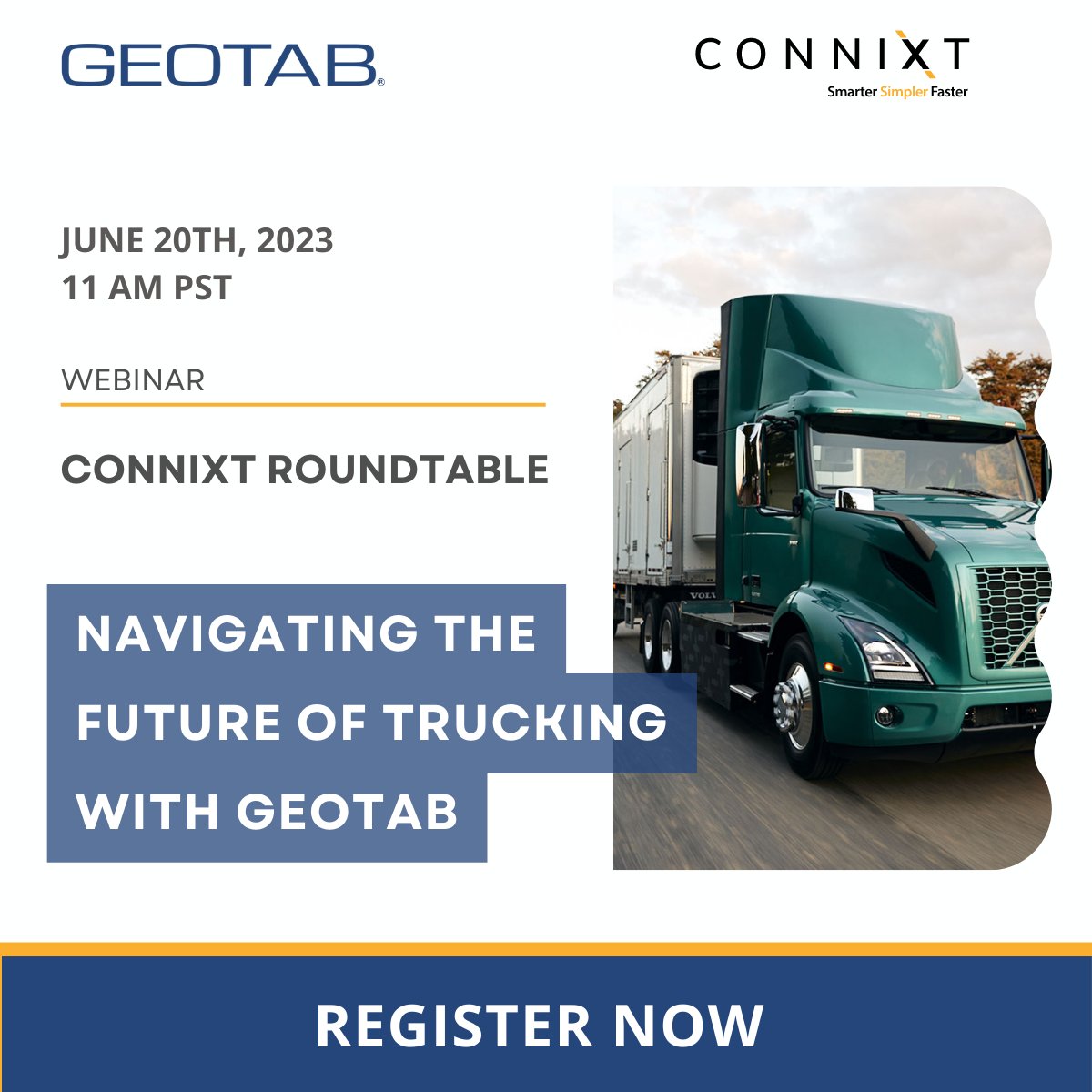Connixt's tweet photo. Join us on June 20th, 2023, at 11 am PST for our #webinar with @GEOTAB, where we delve into the latest trends and advancements in the #trucking industry and the impact of #digitized #maintenance on business operations. Register today!

https://t.co/RqkEvoo35m

#geotab https://t.co/Hfe3L6Xcwk