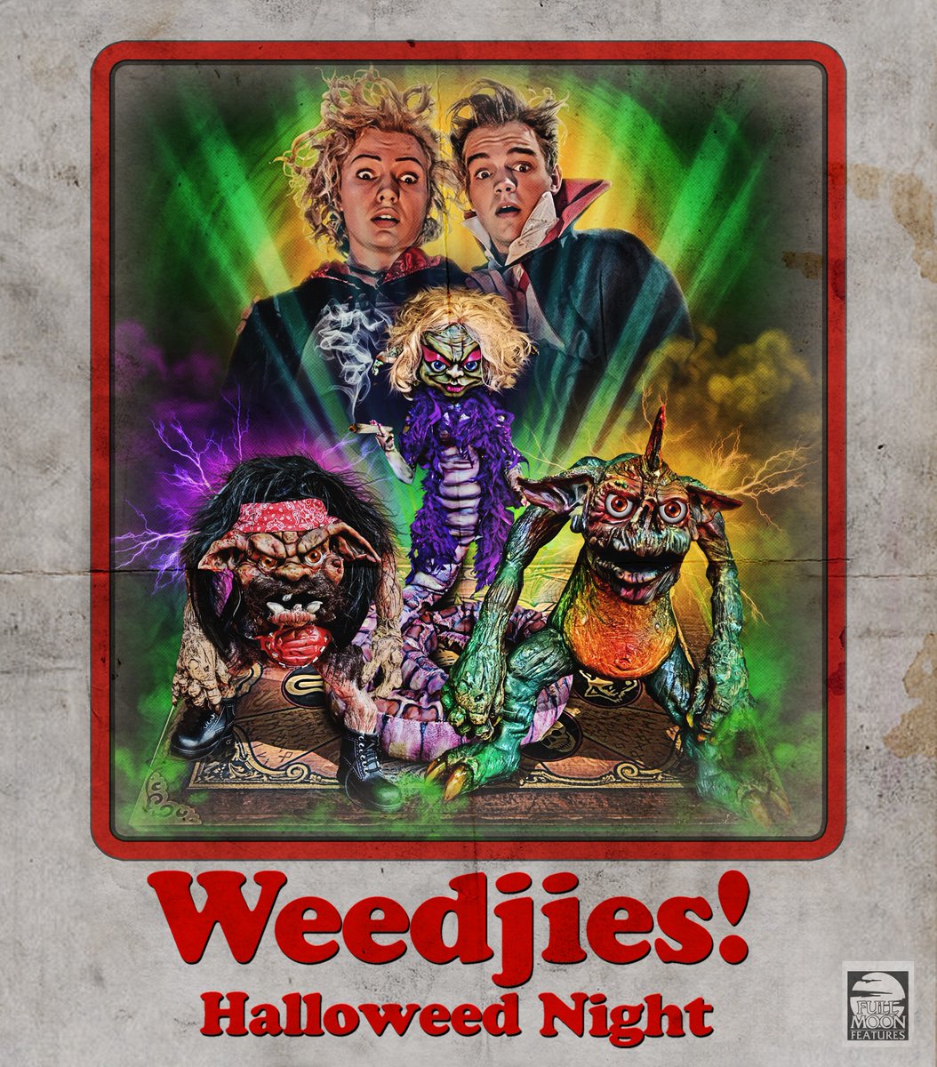 fullmoonhorror's tweet photo. WEEDJIES: HALLOWEED NIGHT now streaming FREE on our @tubi channel! #horror #ghoulies #practicalefx #FullMoon #80smovie https://t.co/ru2vUYpanA https://t.co/Crg8EPa3Ag
