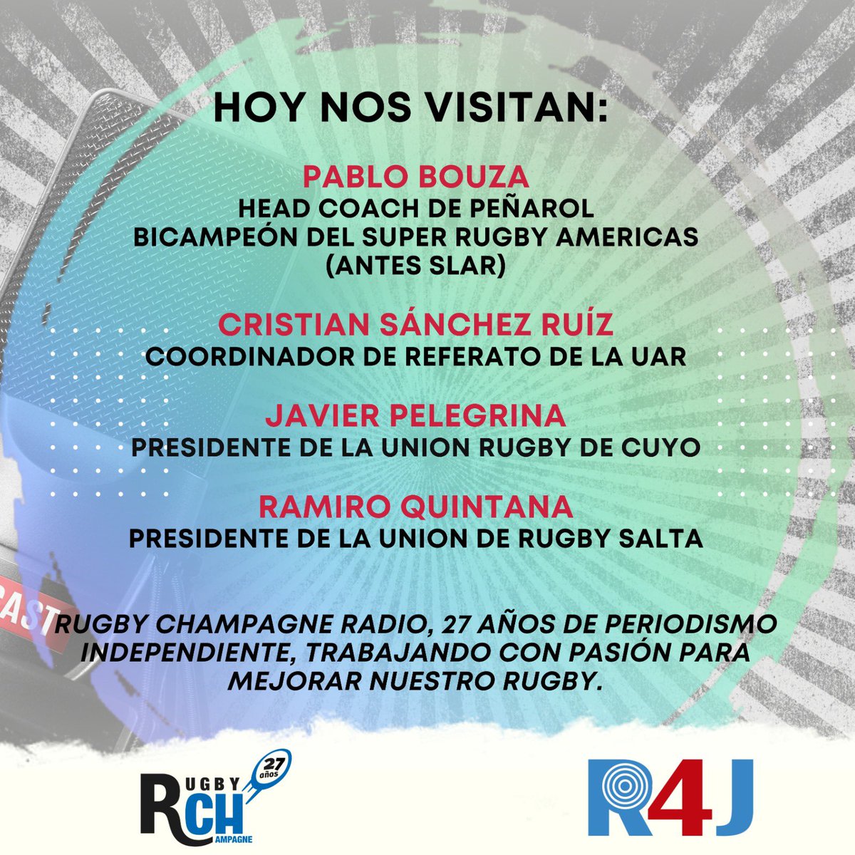 rugbych's tweet photo. #RChRadio 📻 MIÉRCOLES DE PURO RUGBY
Esta tarde, desde las 18 hasta las 20 Hs. no te pierdas un nuevo programa de RCH Radio, con cuatro invitados de suma importancia en el rugby nacional e internacional.
👂🏽📲 Escuchalo acá ➡️ https://t.co/F3PQTHqB28 https://t.co/qmE9eNFkTg