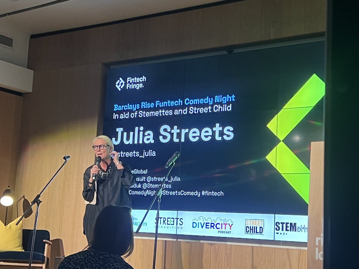 So delighted to support fintech comedy night  with @ThinkRiseGlobal <a href="/StreetsConsult/">Streets Consulting</a> <a href="/streetchilduk/">Street Child</a> <a href="/streets_julia/">Julia Streets</a>