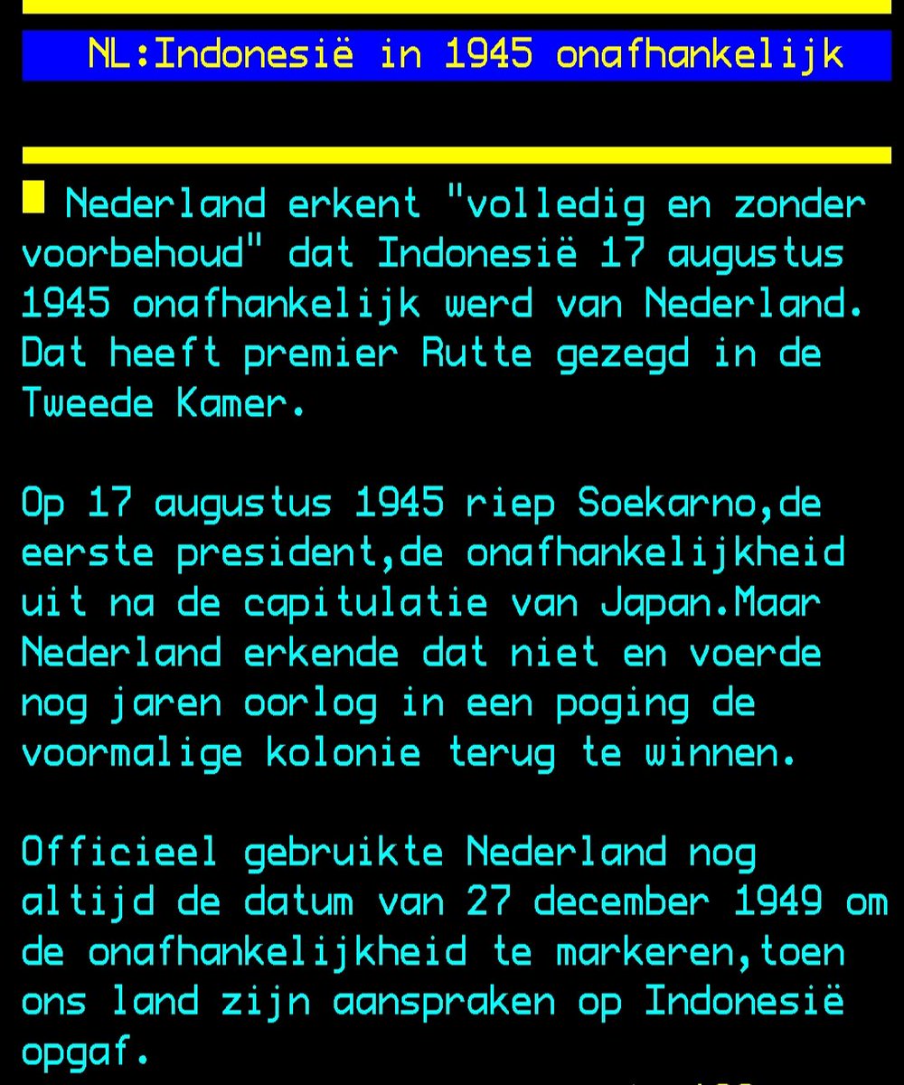 Schandalig! De handelsbetrekkingen hebben het weer gewonnen.
#nosjournaal #NederlandsIndië #KNIL #Indonesië